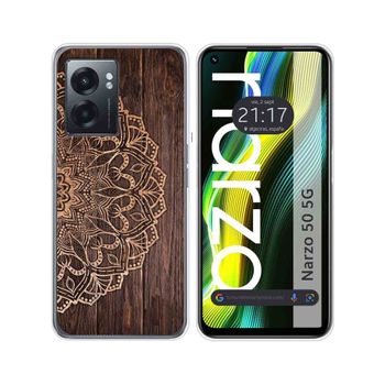 Funda Silicona Para Realme Narzo 50 5g Diseño Madera 06 Dibujos