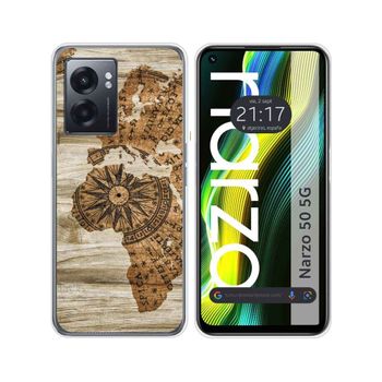 Funda Silicona Para Realme Narzo 50 5g Diseño Madera 07 Dibujos