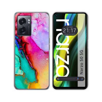 Funda Silicona Para Realme Narzo 50 5g Diseño Mármol 15 Dibujos