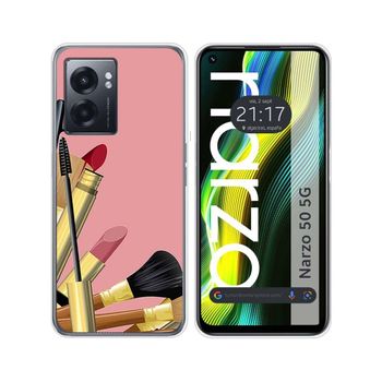 Funda Silicona Para Realme Narzo 50 5g Diseño Brochas Dibujos