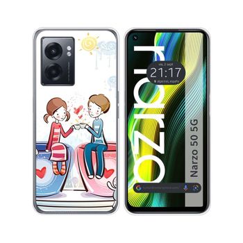 Funda Silicona Para Realme Narzo 50 5g Diseño Café Dibujos