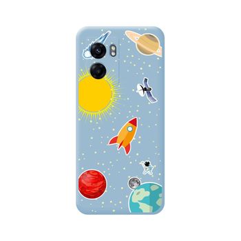 Funda Silicona Líquida Azul Para Oppo A77 5g Diseño Espacio Dibujos