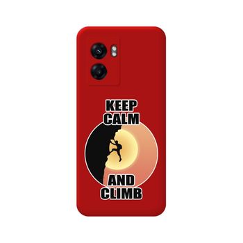 Funda Silicona Líquida Roja Para Oppo A77 5g Diseño Hombre Escalada Dibujos