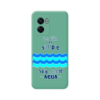 Funda Silicona Líquida Verde Para Oppo A77 5g Diseño Agua Dibujos