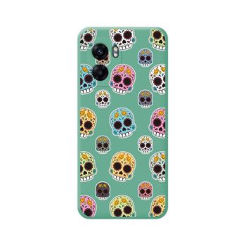 Funda Silicona Líquida Verde Para Oppo A77 5g Diseño Catrina Dibujos