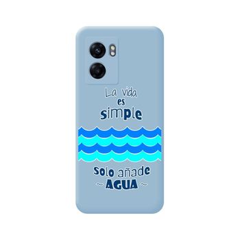 Funda Silicona Líquida Azul Para Realme Narzo 50 5g Diseño Agua Dibujos