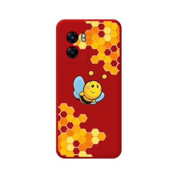 Funda Silicona Líquida Roja Para Realme Narzo 50 5g Diseño Abeja Dibujos