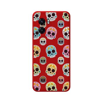 Funda Silicona Líquida Roja Para Realme Narzo 50 5g Diseño Catrina Dibujos