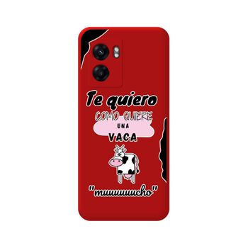 Funda Silicona Líquida Roja Para Realme Narzo 50 5g Diseño Vaca Dibujos