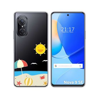 Funda Silicona Transparente Para Huawei Nova 9 Se Diseño Playa Dibujos