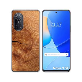 Funda Silicona Para Huawei Nova 9 Se Diseño Madera 04 Dibujos