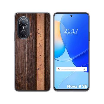 Funda Silicona Para Huawei Nova 9 Se Diseño Madera 05 Dibujos