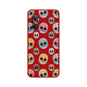 Funda Silicona Líquida Roja Para Huawei Nova 9 Se Diseño Catrina Dibujos