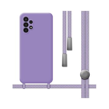 Funda Silicona Líquida Con Cordón Para Samsung Galaxy A13 4g Color Morada