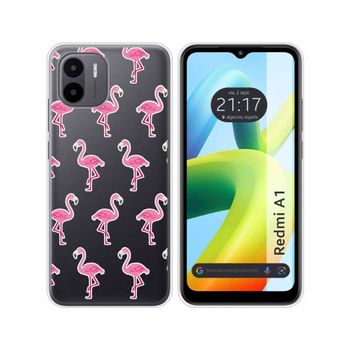 Funda Silicona Transparente Para Xiaomi Redmi A1 Diseño Flamenco Dibujos