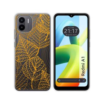 Funda Silicona Transparente Para Xiaomi Redmi A1 Diseño Hojas Dibujos