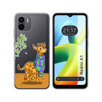 Funda Silicona Transparente Para Xiaomi Redmi A1 Diseño Jirafa Dibujos