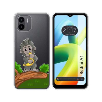 Funda Silicona Transparente Para Xiaomi Redmi A1 Diseño Mono Dibujos