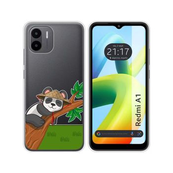 Funda Silicona Transparente Para Xiaomi Redmi A1 Diseño Panda Dibujos