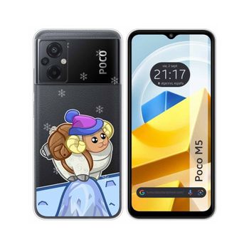 Funda Silicona Transparente Para Xiaomi Poco M5 Diseño Cabra Dibujos