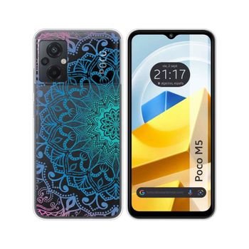 Funda Silicona Transparente Para Xiaomi Poco M5 Diseño Mandala Dibujos