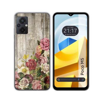 Funda Silicona Para Xiaomi Poco M5 Diseño Madera 08 Dibujos