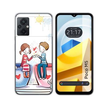 Funda Silicona Para Xiaomi Poco M5 Diseño Café Dibujos