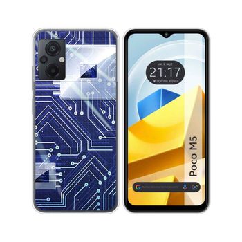 Funda Silicona Para Xiaomi Poco M5 Diseño Circuito Dibujos