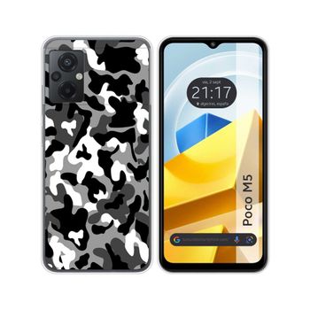 Funda Silicona Para Xiaomi Poco M5 Diseño Snow Camuflaje Dibujos