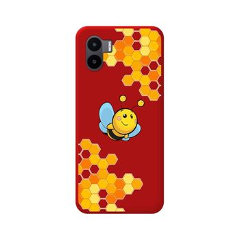 Funda Silicona Líquida Roja Para Xiaomi Redmi A1 Diseño Abeja Dibujos