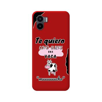 Funda Silicona Líquida Roja Para Xiaomi Redmi A1 Diseño Vaca Dibujos