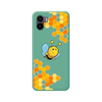 Funda Silicona Líquida Verde Para Xiaomi Redmi A1 Diseño Abeja Dibujos