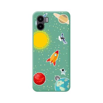 Funda Silicona Líquida Verde Para Xiaomi Redmi A1 Diseño Espacio Dibujos