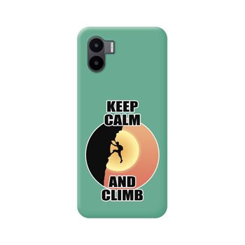 Funda Silicona Líquida Verde Para Xiaomi Redmi A1 Diseño Hombre Escalada Dibujos