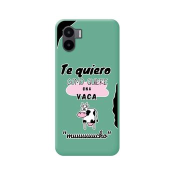 Funda Silicona Líquida Verde Para Xiaomi Redmi A1 Diseño Vaca Dibujos