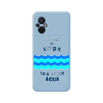 Funda Silicona Líquida Azul Para Xiaomi Poco M5 Diseño Agua Dibujos