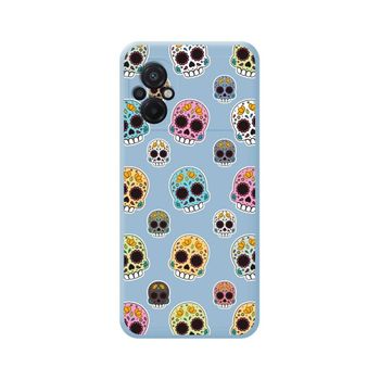 Funda Silicona Líquida Azul Para Xiaomi Poco M5 Diseño Catrina Dibujos