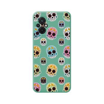 Funda Silicona Líquida Verde Para Xiaomi Poco M5 Diseño Catrina Dibujos