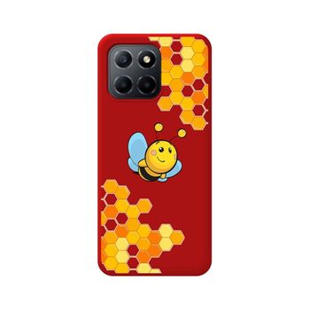 Funda Silicona Líquida Roja Huawei Honor X8 5g Diseño Abeja Dibujos