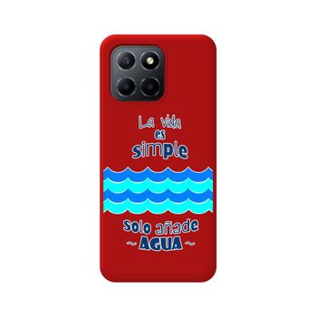 Funda Silicona Líquida Roja Huawei Honor X8 5g Diseño Agua Dibujos