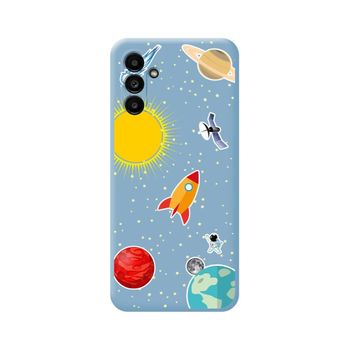 Funda Silicona Líquida Azul Samsung Galaxy A13 5g Diseño Espacio Dibujos