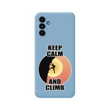 Funda Silicona Líquida Azul Samsung Galaxy A13 5g Diseño Hombre Escalada Dibujos