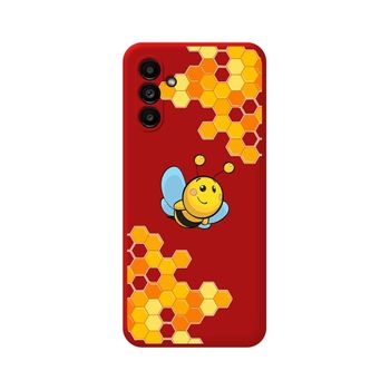 Funda Silicona Líquida Roja Samsung Galaxy A13 5g Diseño Abeja Dibujos