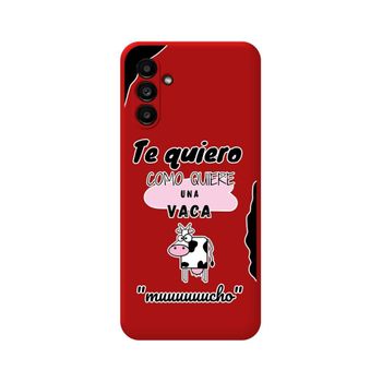 Funda Silicona Líquida Roja Samsung Galaxy A13 5g Diseño Vaca Dibujos