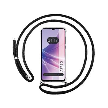 Funda Colgante Transparente Oppo A77 5g Con Cordon Negro