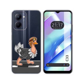 Funda Silicona Transparente Realme C33 Diseño Avestruz Dibujos