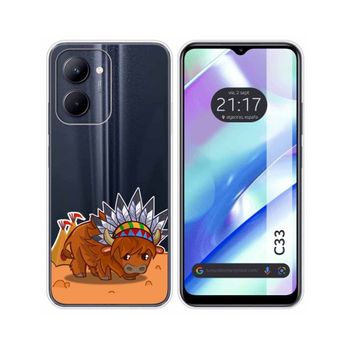 Funda Silicona Transparente Realme C33 Diseño Bufalo Dibujos