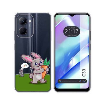 Funda Silicona Transparente Realme C33 Diseño Conejo Dibujos