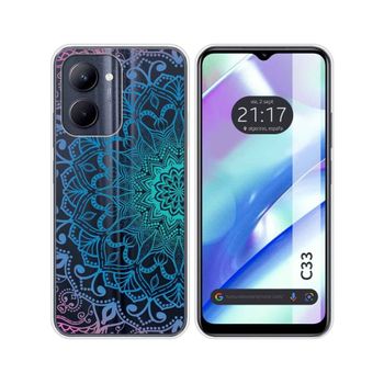 Funda Silicona Transparente Realme C33 Diseño Mandala Dibujos