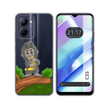 Funda Silicona Transparente Realme C33 Diseño Mono Dibujos